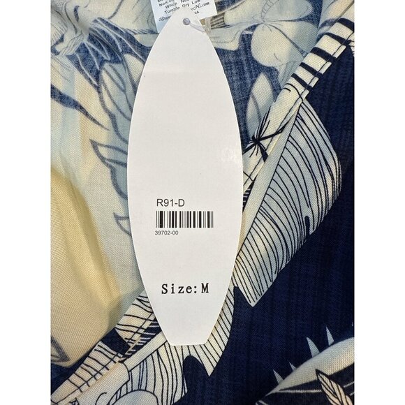 Palmwave Hawaii Floral Navy and White Mini  Dress Size M 100% Rayon NWT - Picture 7 of 7